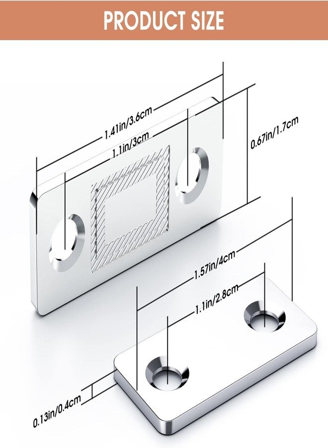 JICOOT 4 Pack Cabinet Door Magnets Ultra Thin Magnetic Door Latch with Stainless Steel Screws and Self-Adhesive Drawer Magnet Catch for Kitchen Cabinet Closer Sliding Door Closure Cupboard Closet - Image 2